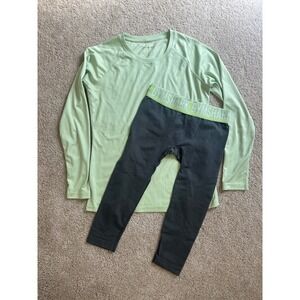 Gymshark Activewear Set Long Sleeve Top Leggings‎ Womens Small Workout
